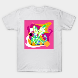 violet kaiju manticore ecopop monster art T-Shirt